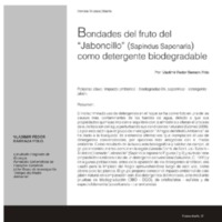 BONDADES DEL FRUTO DEL “JABONCILLO” ( Sapindus Saponaria) COMO DETERGENTE BIODEGRADABLE.<br /><br />
<br /><br />
