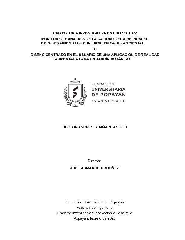TRAYECTORIA INVESTIGATIVA EN PROYECTOS MONITOREO Y ANÁLISIS DE LA CALIDAD DEL AIRE PARA EL EMPODE.pdf