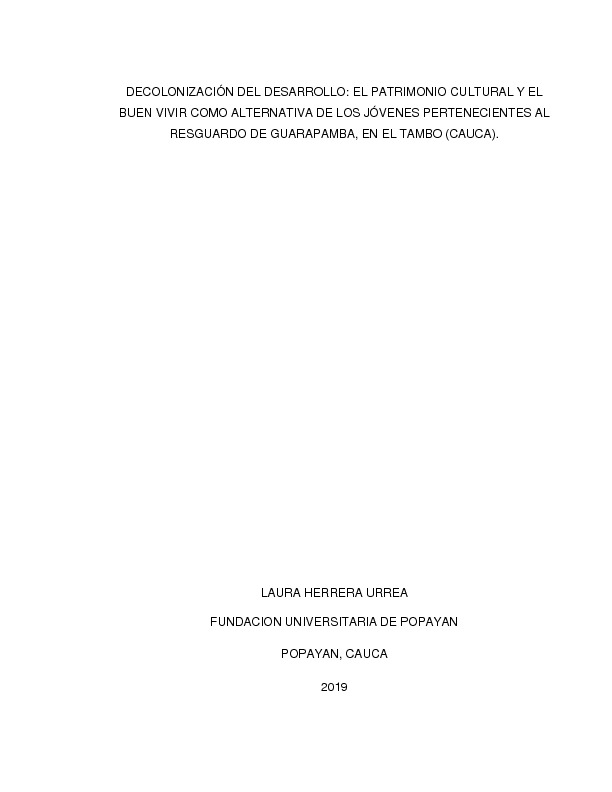 DECOLONIZACIÓN DEL DESARROLLO EL PATRIMONIO CULTURAL Y EL BUEN VIVIR COMO ALTERNATIVA DE LOS JÓVE.pdf