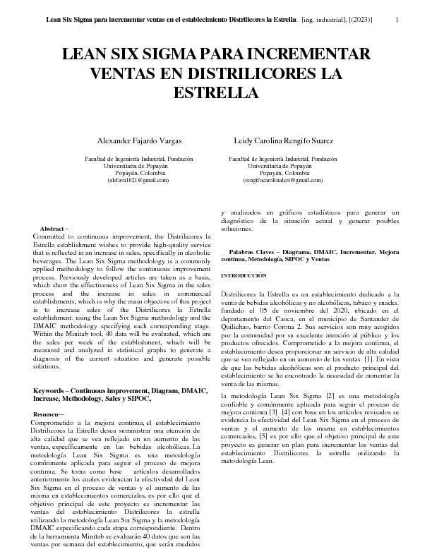 ALEXANDER FAJARDO VARGAS FINAL PDF LEAN SIX SIGMA PARA INCREMENTAR VENTAS EN DISTRILICORES LA ESTRELLA..pdf