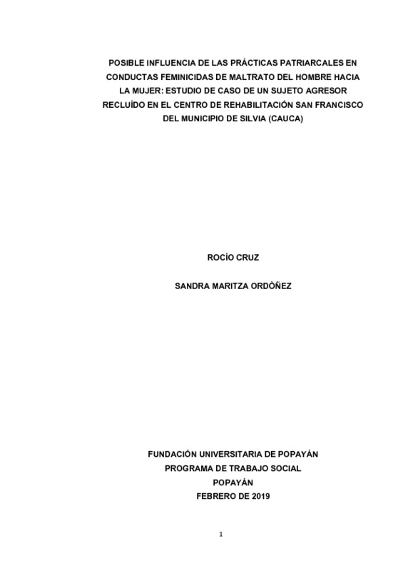 POSIBLE INFLUENCIA DE LAS PRÁCTICAS PATRIARCALES EN CONDUCTAS FEMINICIDAS DE MALTRATO DEL HOMBRE.pdf