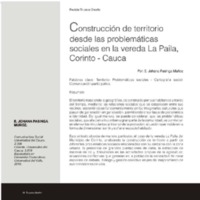 CONSTRUCCIÓN DE TERRITORIO DESDE LAS PROBLEMÁTICAS SOCIALES EN LA VEREDA LA PAILA, CORINTO –CAUCA