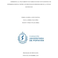 ADHERENCIA AL TRATAMIENTO NO FARMACOLÓGICO EN PACIENTES CON ENFERMEDAD RENAL CRÓNICA EN PROCESOS DE HEMODIALISIS DE LA CIUDAD DE POPAYÁN.pdf